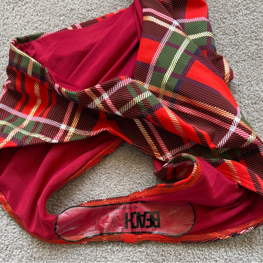 Beach Riot - Celine Holiday Plaid - One Piece Swimsuit - Picture 4 of 12